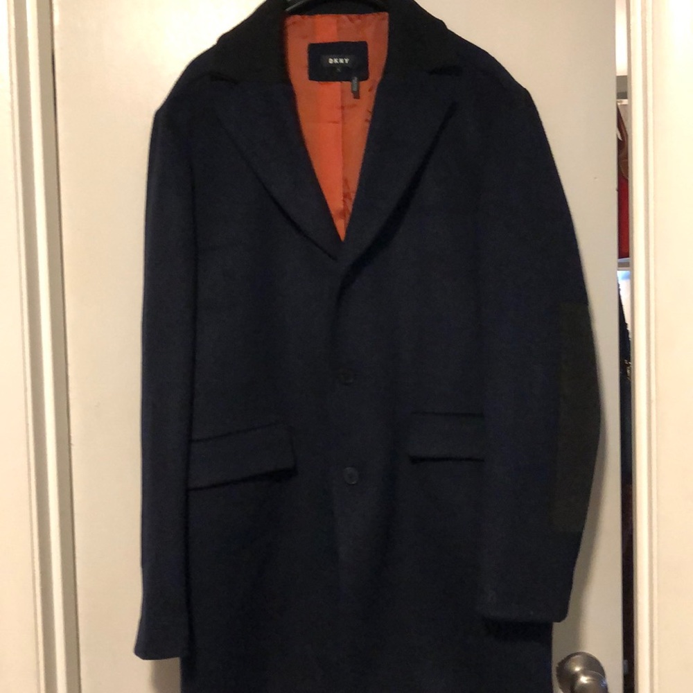 DKNY wool blend jacket in navy blue